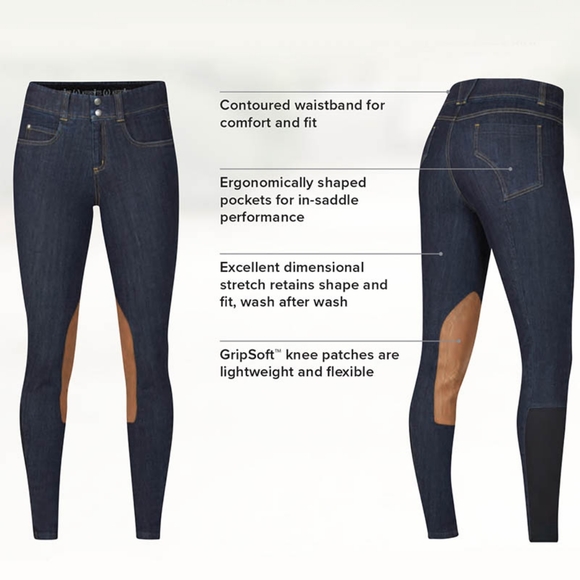 🏇Kerrits Denim stretch kneepatch breeches - Picture 7 of 7